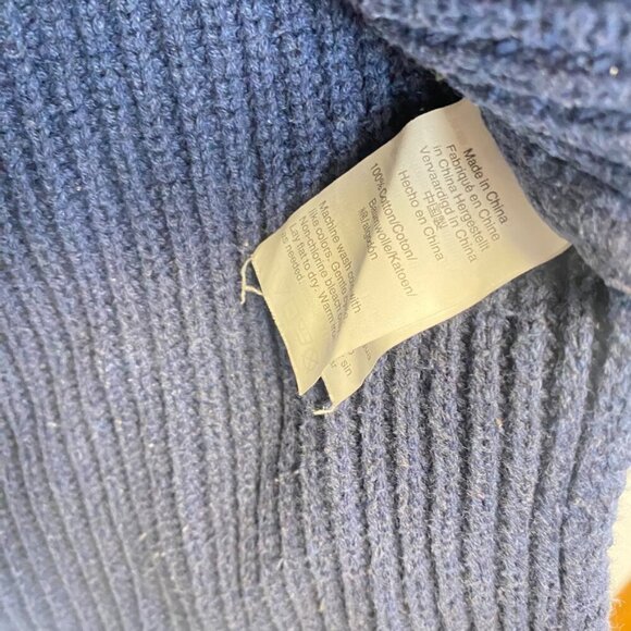 J. Crew Blue Boxy Chunky Knit V Neck Sweater - Picture 8 of 11